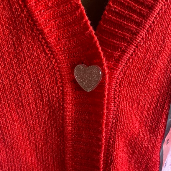 33 DEGREES Charming Red Heart Women's Cardigan - Picture 3 of 10